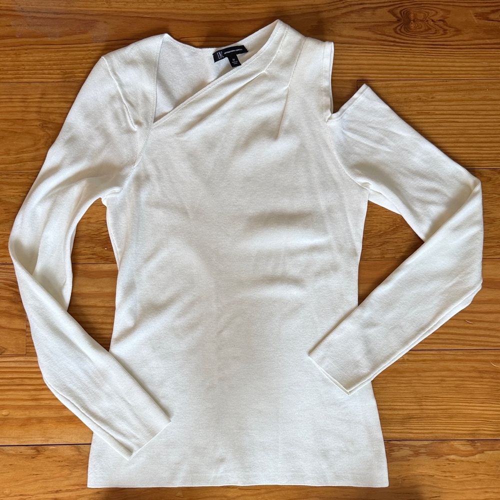 INC International Concepts Cream Off-the-Shoulder Sweater